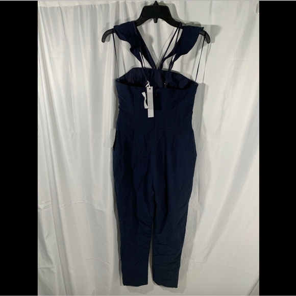 NWT Adelyn Rae Flutter Neck Jumpsuit in Navy Blue - Picture 5 of 8